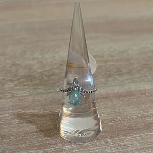 NEW! Aquamarine & Genuine Quartz Ring